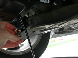 Draining Engine Oil